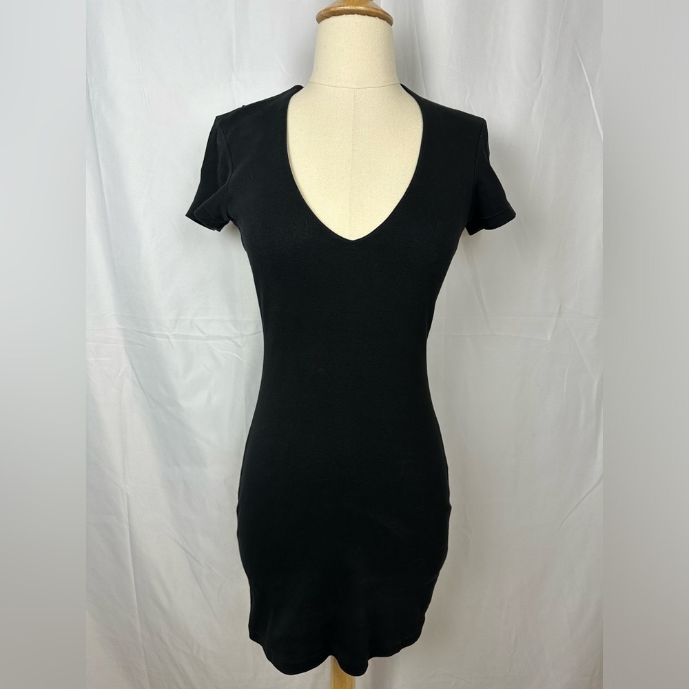 Black James Perse Cotton Mini Dress Sz XS